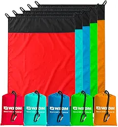 Esteira de Praia Dobrável Impermeável, com Alças e Estacas, para Areia e Camping Grande e Resistente Com Bolsinha para Guardar - Cores Sortidas