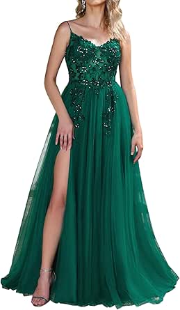 Prom Dress for Women 2025 V Neck Tulle Prom Dresses Long