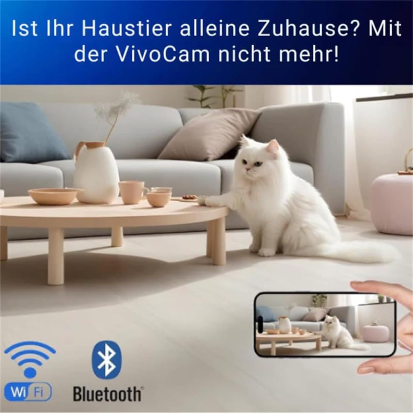 Festberg VivoCam WiFi Mini Kamera 720P HD, Drahtloser Video Rekorder Für Wohnmobil, LKW Und Anhänger (Schwarz)