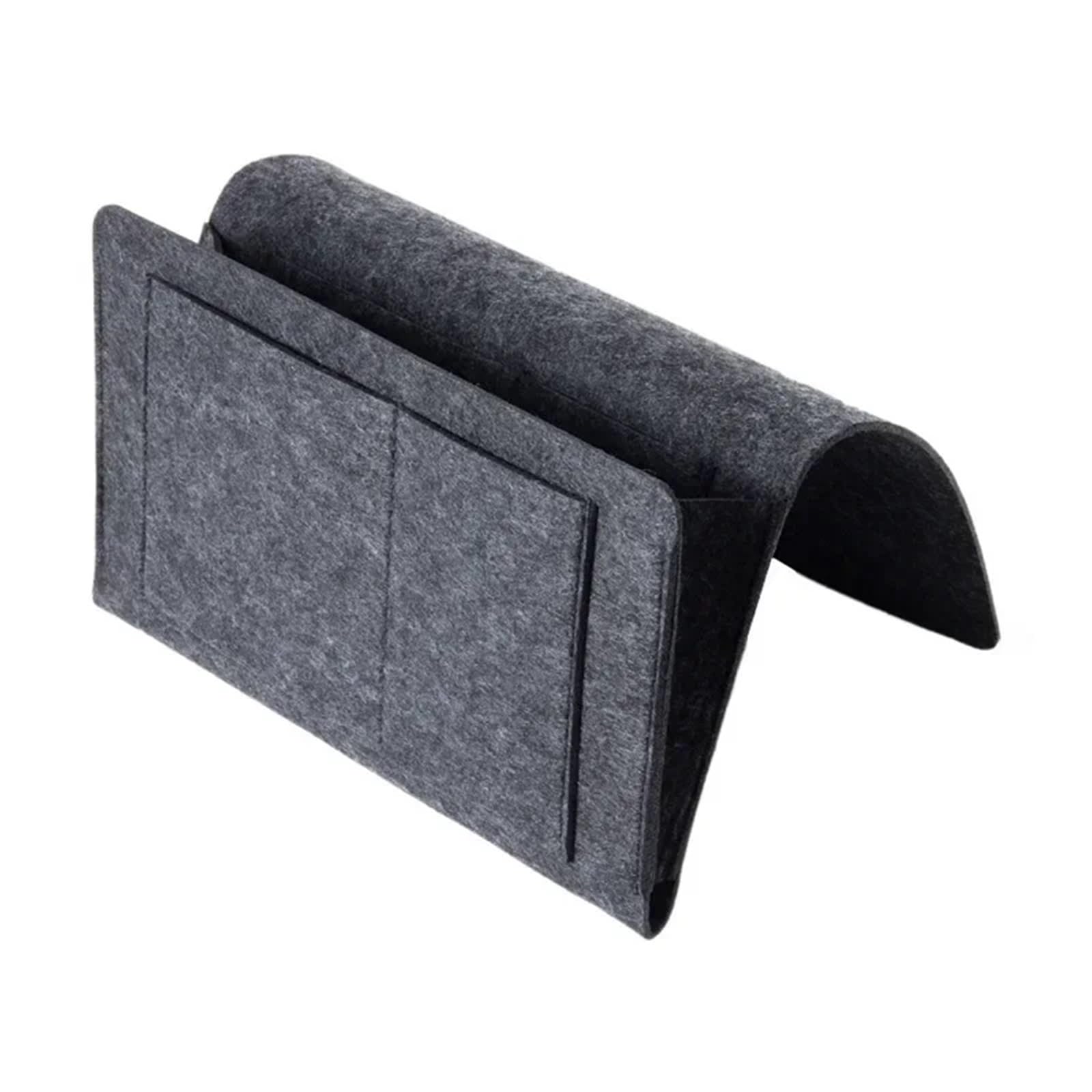 KiddiBubzi Felt Bedside Storage Bag Pouch Bed Desk Sofa TV Remote Control Hanging Caddy Couch Organizer Holder Pockets(Gray)