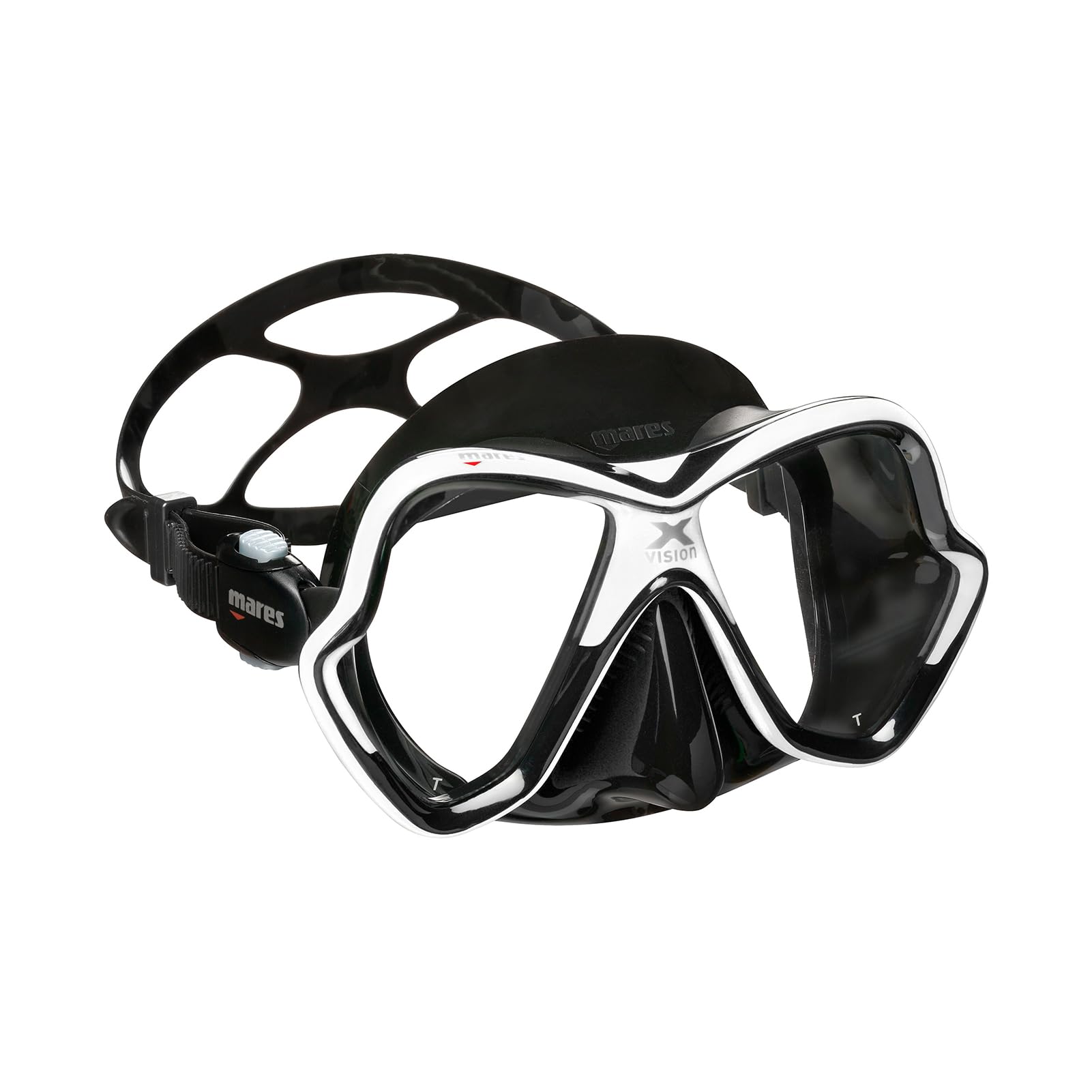 Mares Unisex Adult X-Vision Hydrodynamic Panoramic View Underwater Diving Mask, White/Black