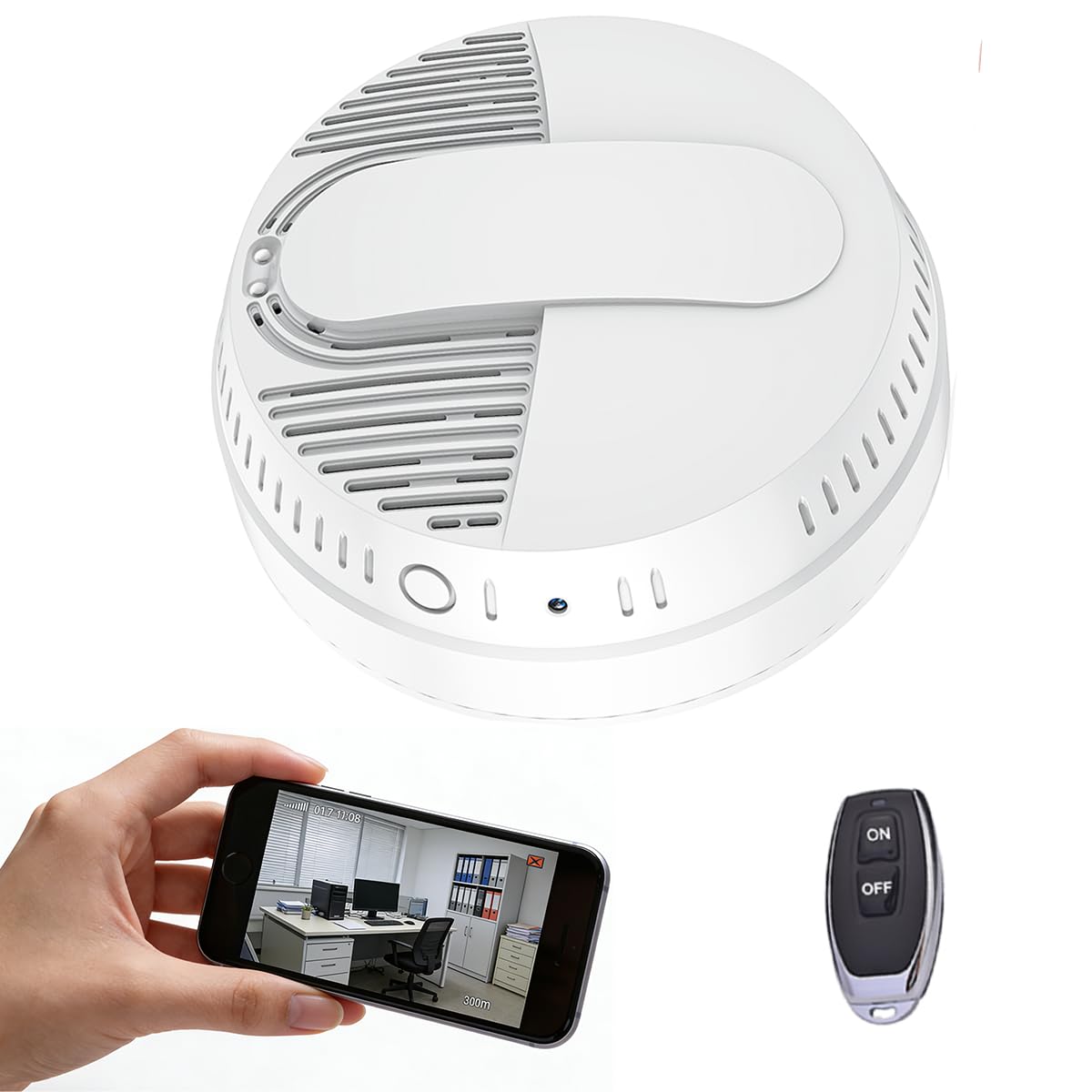 LIZVIE Smoke Detector Hidden Camera Smoke Detector Camera with Motion Detection Night Vision 10000mAh No Monthly Free Wi-Fi
