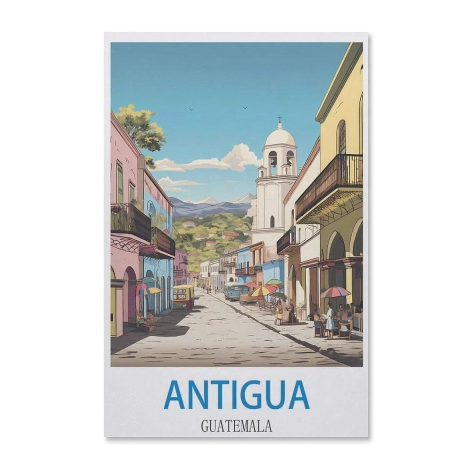 1000Pcs,Antigua Guatemala Vintage Travel Poster,Jigsaw Adult Decompression Game Puzzle Students Toy For Children Christmas Birthday Gifts(38x26cm)-E87 — image 1