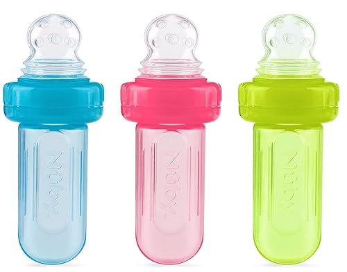 Nuby EZ Squee-Z - Dispensador de alimentos de silicona autoalimentable para bebés 1 unidad paquete de 1 los colores pueden variar Aqua/Rosa/Verde, Nuby EZ Squee-Z - Dispensador de alimentos de silicona autoalimentable para bebés 1 unidad paquete de 1 los colores pueden variar Aqua/Rosa/Verde,