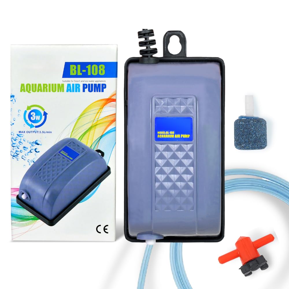 Buraq 2 Way Ultra-Silent Aquarium Oxygen Air Pump, Adjust Speed Volume, Noiseless, with 2 Air Outlets and 2 Meter Air Tube, Fish Tank Motor for Fish Tank (Upto 300 Liter)-image-28