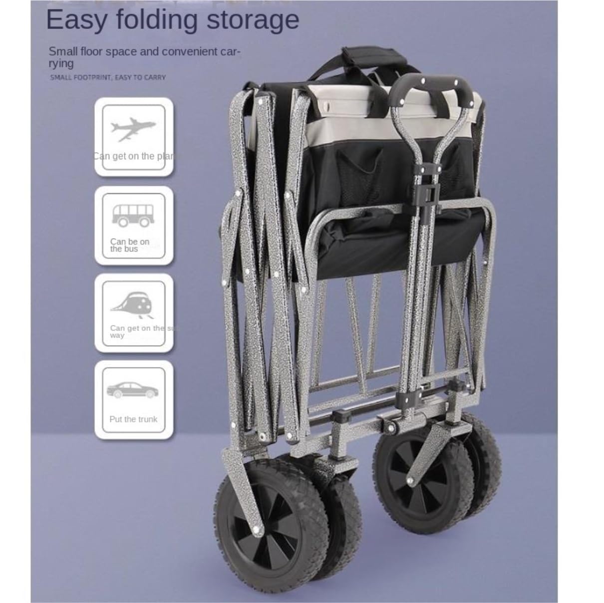 Generisch Dieser Festival-Trolley, Camping-Trolley, Garten-Trolley, Bollerwagen, Strand-Faltwagen mit großem Fassungsvermögen und Geländerädern ist ideal für Outdoor-Camping und Strandurlaub.