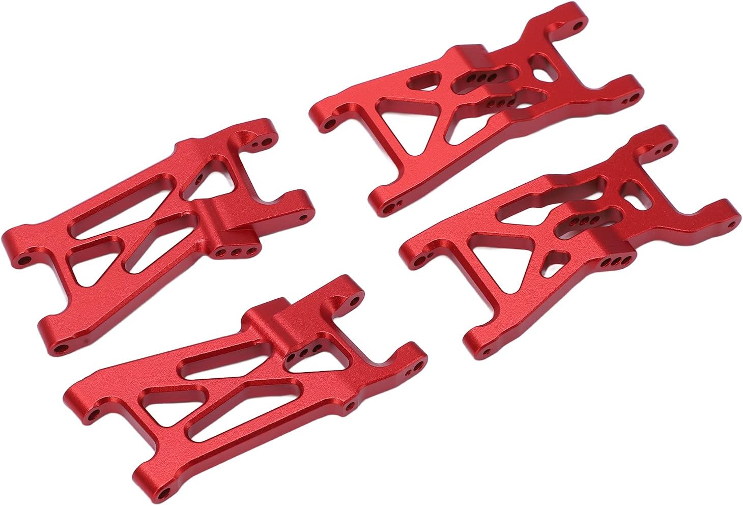 Alomejor RC Front and Rear Lower Suspension Arm Set Aluminum Alloy RC Swing Arm Set for 1/10 22S 2WD RC Cars(Red)