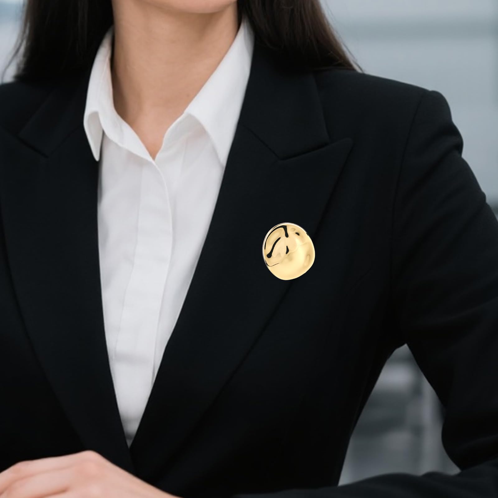 Mikovivi Géométrique Broche en Métal, Broche Vintage Rondes Irrégulières pour Femmes Hommes Élégante Épinglette Bijoux Robe de Soirée pour Mariage Fête D'Anniversaire