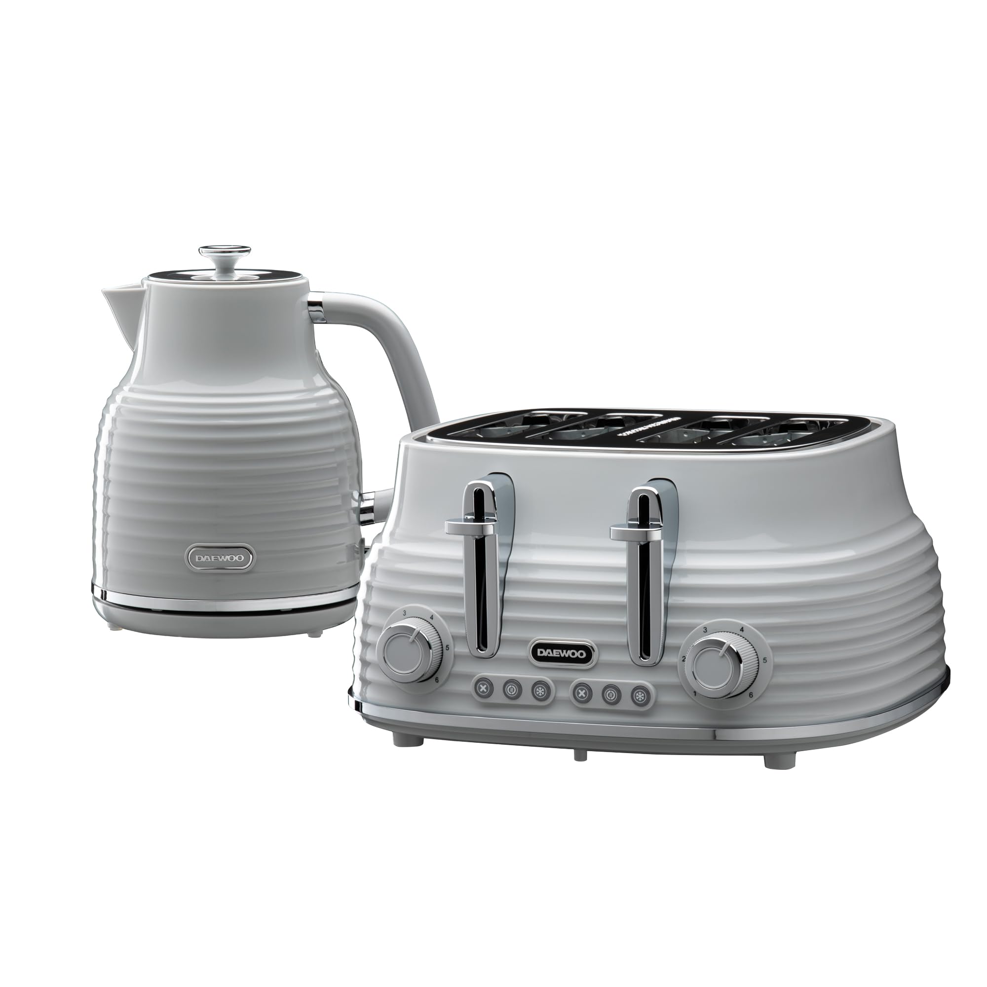 Daewoo Electricals  Sienna Kettle & 4 Slice Toaster - Grey