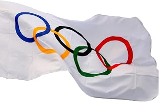 Olympic Flag 3 x 5 Ft ，2024 Olympic Games Flag Olympic Decorations