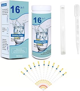 16 in 1 Drinking Water Test Kit |High Sensitivity Test Strips detect pH, Hardness, Chlorine, Lead, Iron, Copper, Nitrate, ...