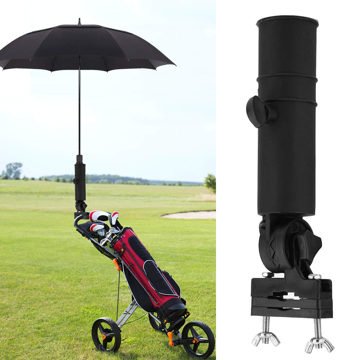 Support Parapluie Universel Réglable - Pour Poussette, Vélo, Fauteuil Roulant, Moto (Ajustable 48 Cm) - 4