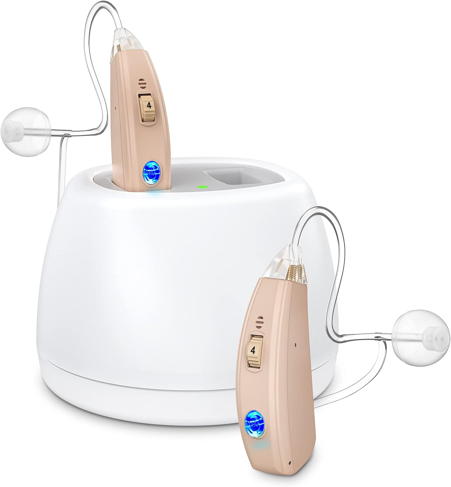 iBstone Hearing Amplifier Rechargeable Vive20, Digital BTE Hearing Aid with Noise Reduction, Personal Sound Amplifier Devices PSAP (Pair, Beige)