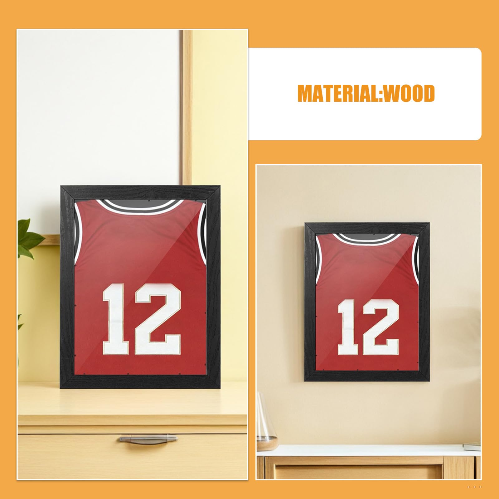 Toyvian 2er-Set Sporttrikot-präsentationsrahmen, T-Shirt-präsentationsrahmen 35,5 X 28 cm, Große Schattenbox für Militärgedenk Abschluss- Oder Hochzeitscollagen