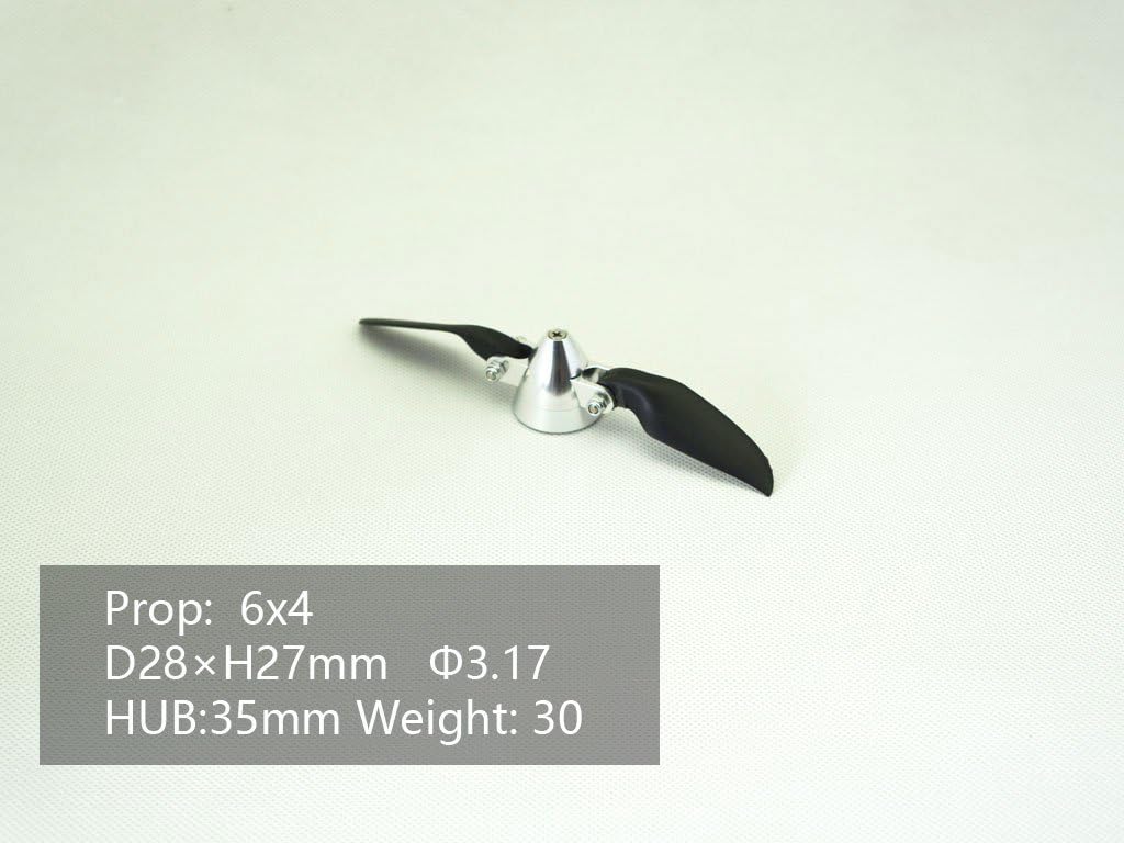 RC Airplane Part Folded Blade Folding Propeller 6" 7" 8" 9" 10" 11" 12" 13.5" 14" 15.5" 16.5" w/ different Spinner Size;Motor Shaft Diameter φ3.0 φ3.17 φ4.0 φ5.0 with CNC Aluminum Alloy Spinner (A1)