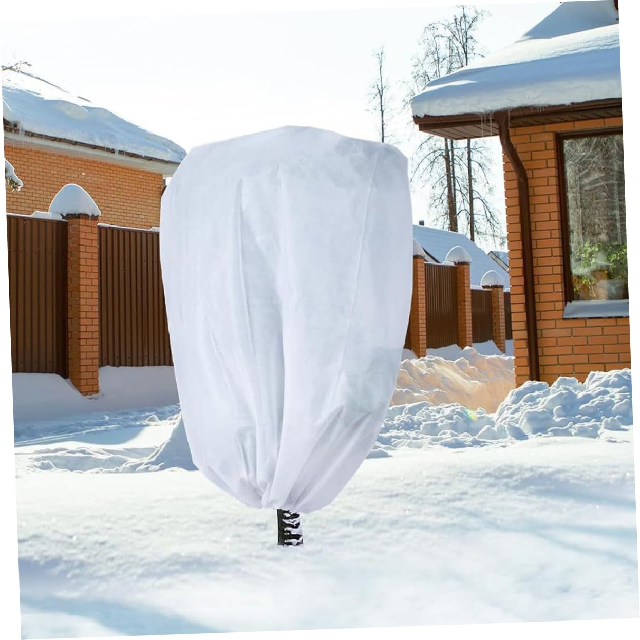 Hemobllo Copertura per Piante Antigelo Grande Non Tessuto 2 Pezzi | Protezione Invernale per Esterno, Bianco, Traspirante, per Cestini Sospesi e Pomodori