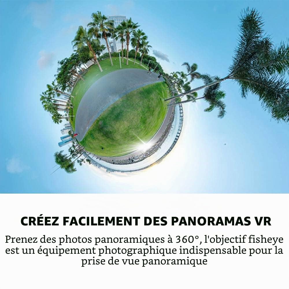 7artisans Objectif Fisheye 178° Full Frame F2.8 Full Frame Ultra Grand Angle 10 mm Mise au Point Manuelle pour appareils Photo sans Miroir Canon RF EOS R/EOS R3/EOS RP/EOS R5/EOS R6