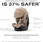 Cybex Callisto G 360 Rotating All-in-One Convertible Car Seat, SafeLock 1-Time Seat Belt Installation for Fast, Secure Setup, Side Impact Protection, SensorSafe – Almond Beige