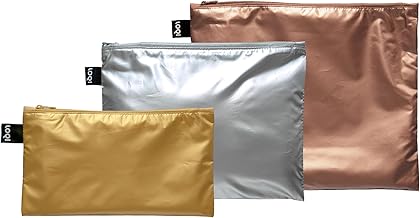 LOQI Metallic Colour Contrast Zip Pocket (Pack of 3)