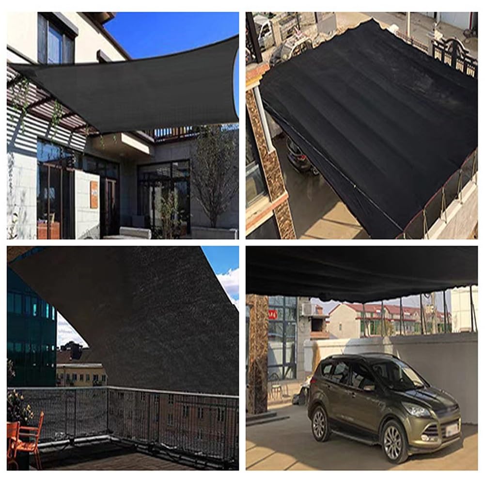 Schwarz Schattiernetz 90% – Sonnenschutznetz Mit Ösen, Größe 4x9m, Wasserdicht Für Balkon, Gewächshaus & Hühnerstall