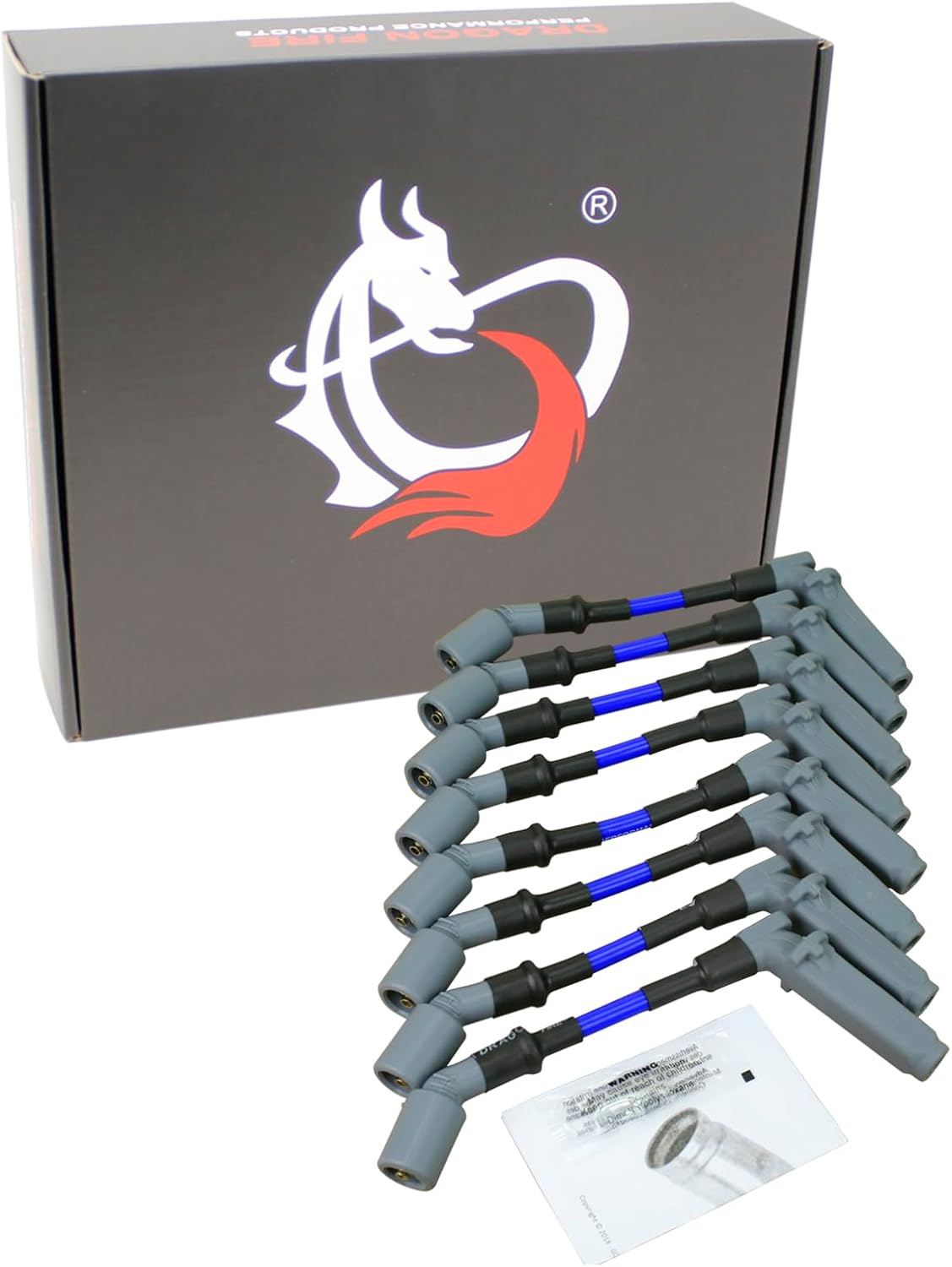 DRAGON FIRE PERFORMANCE 8.5mm Blue Spark Plug Wire Set Compatible with 2005-2008 Avalanche Corvette Escalade CTS Silverado Tahoe Yukon H3 LS 4.8 5.3 6.0 6.2 Replaces 9748RR 19297032 OEM Fit PWJ121-BL