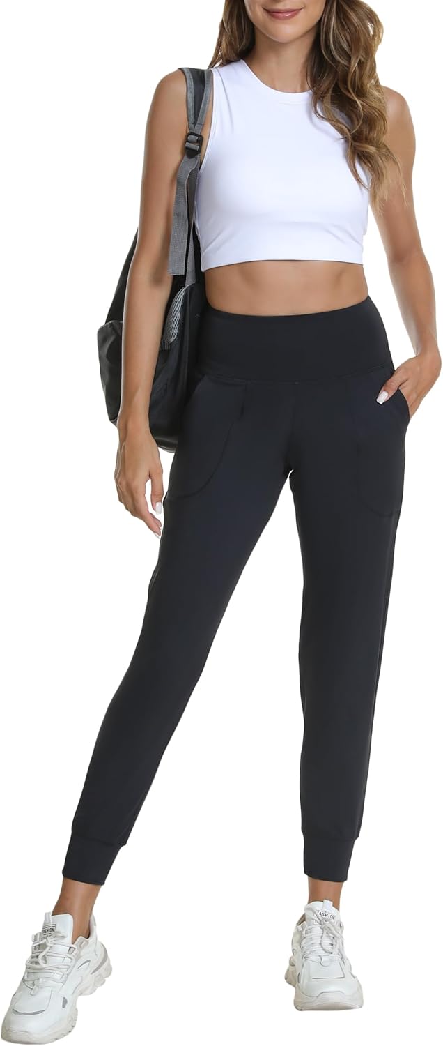 Rrosseyz Women's Joggers with Pockets Lightweight Soft Workout Athletic Pants for Camping Yoga Running