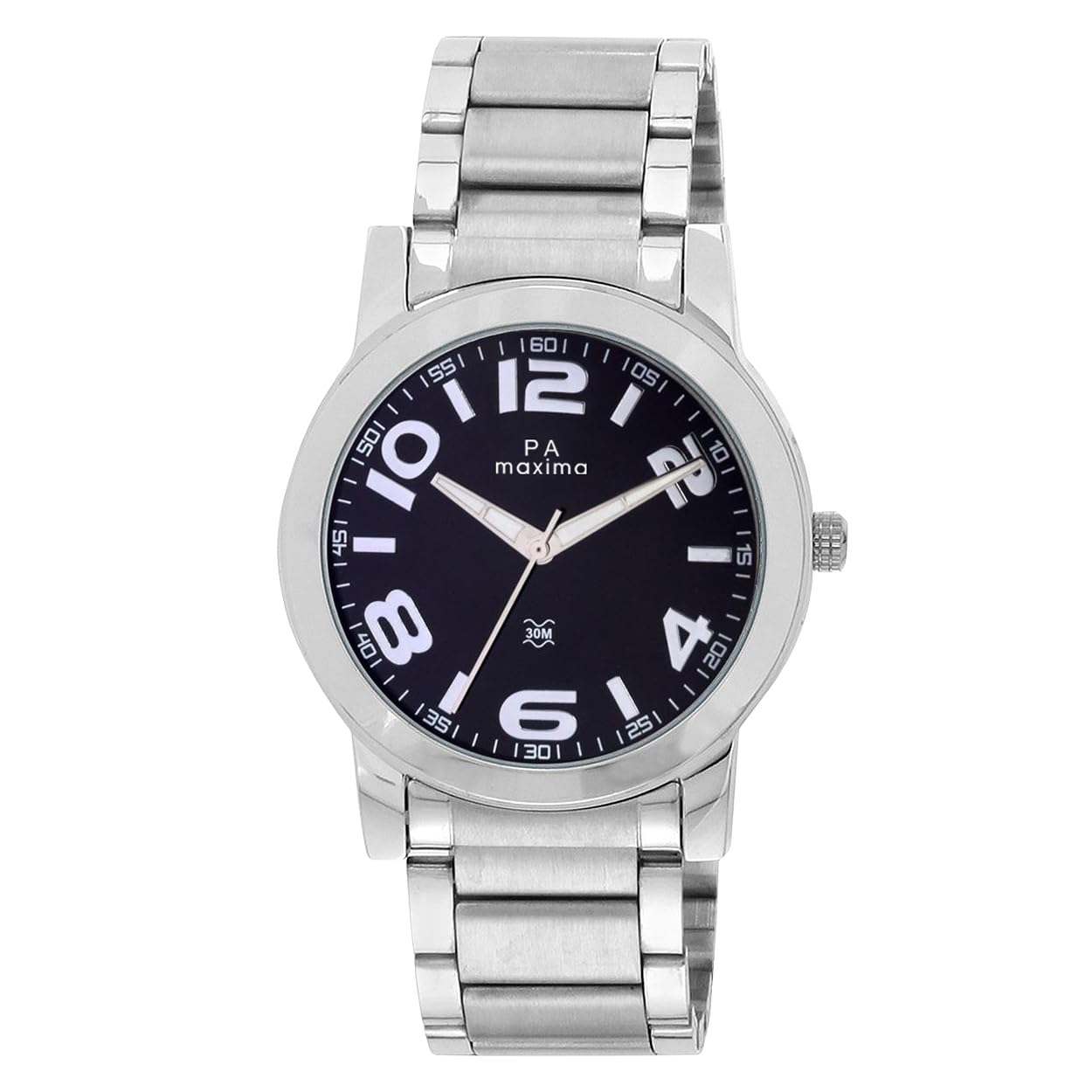 Maxima Stainless Steel Attivo Collection Analog Watch for Men 20985Cmgid, Black Dial, Silver Band (B00E9UXN6K) Amazon Price History, Amazon Price Tracker