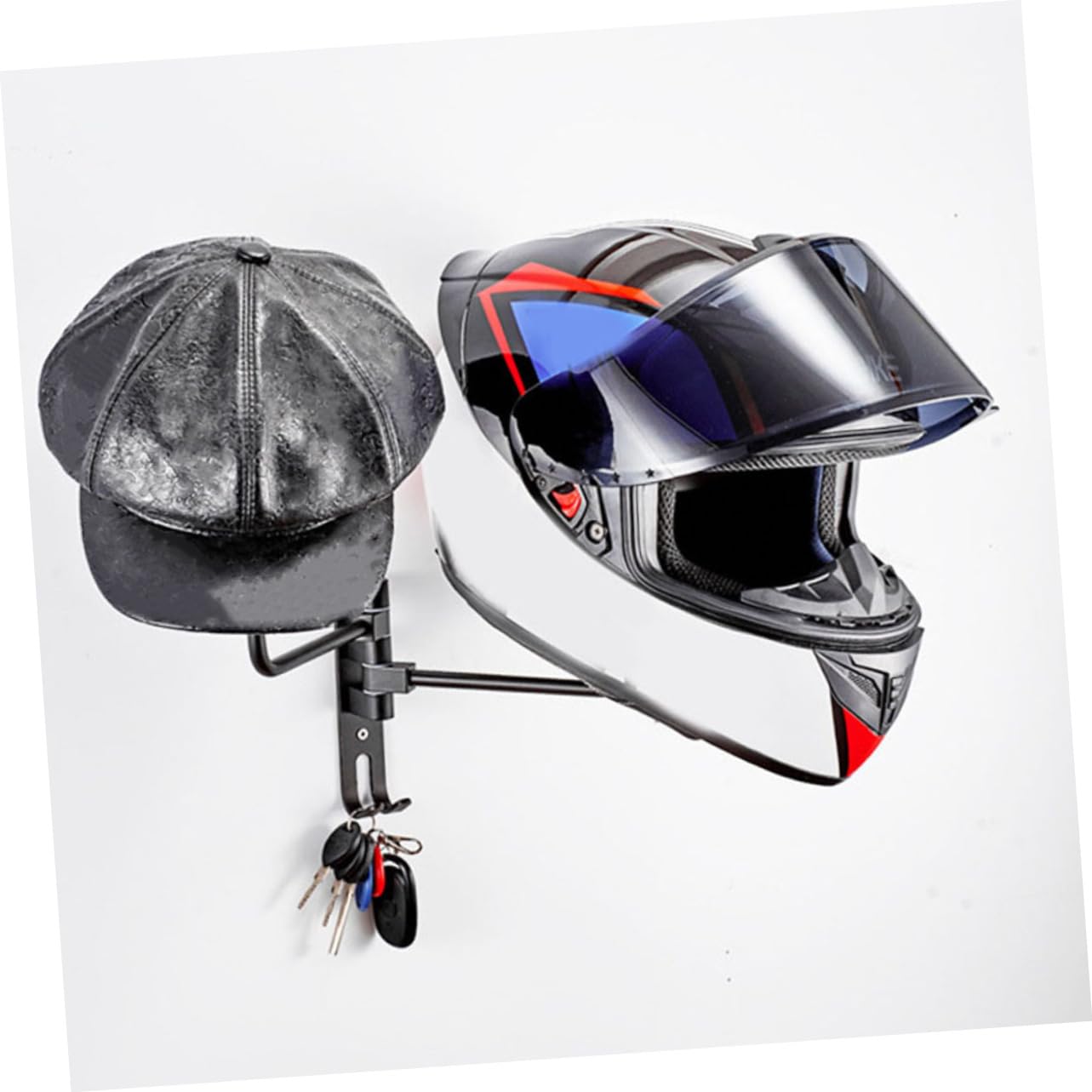 ABOOFAN Support Mural Casque Double Inoxydable et Porte Casque Polyvalent pour Chapeaux et Accessoires Rack de Rangement Mural Robuste et Facile à Installer