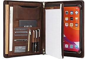 Personalized Leather Portfolio for 12.9" iPad Pro with Notepad Holder