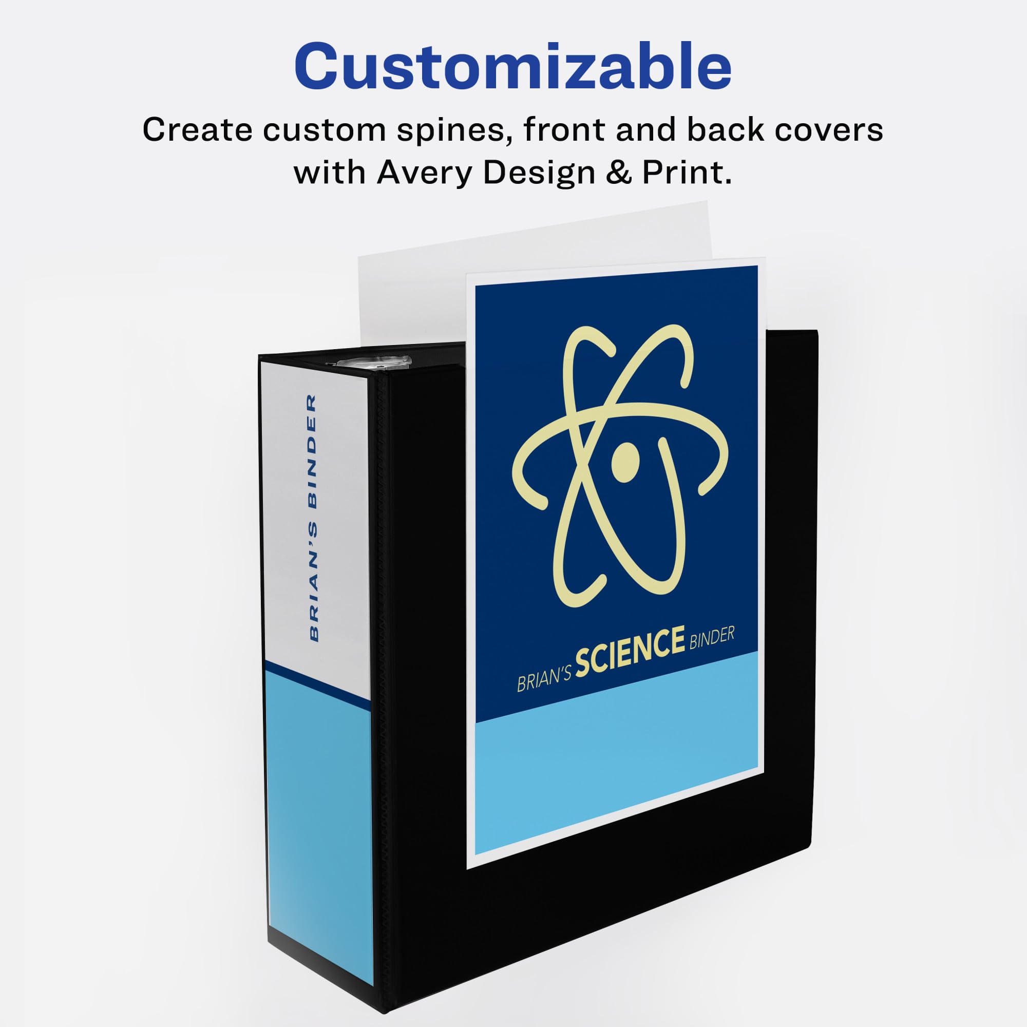 Avery Durable Clear View 3-Ringbinder, 7,6 cm Ringbinder, 4 weiße Ordner (09203)