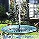 Solar Springbrunnenpumpe, solarbetriebene Wasserspiele mit 6 Düsen für den Garten, 7V 1.5W schwimmende solarbetriebene Springbrunnen für Vogelbad, Pool, Terrasse, Teich und Aquarium
