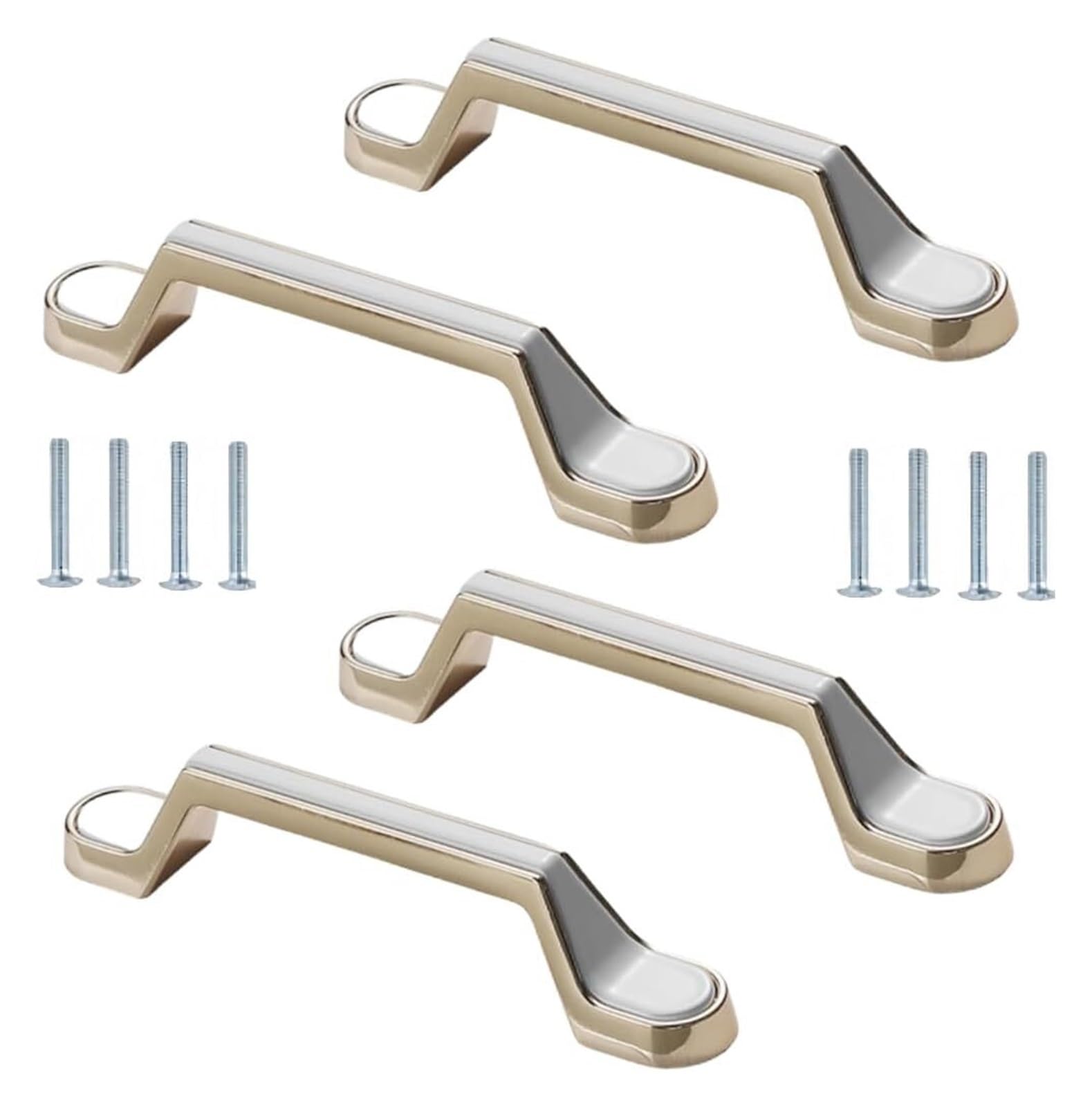 NLQCSXWEP Zinc Alloy Cabinet Bow Handle, Zinc Alloy Furniture Handles 4 pcs Multicolor 64-128mm(5924 White 96mm)