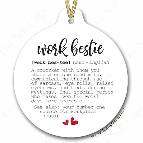Work Bestie Funny Ornament | Best Coworker Ornament