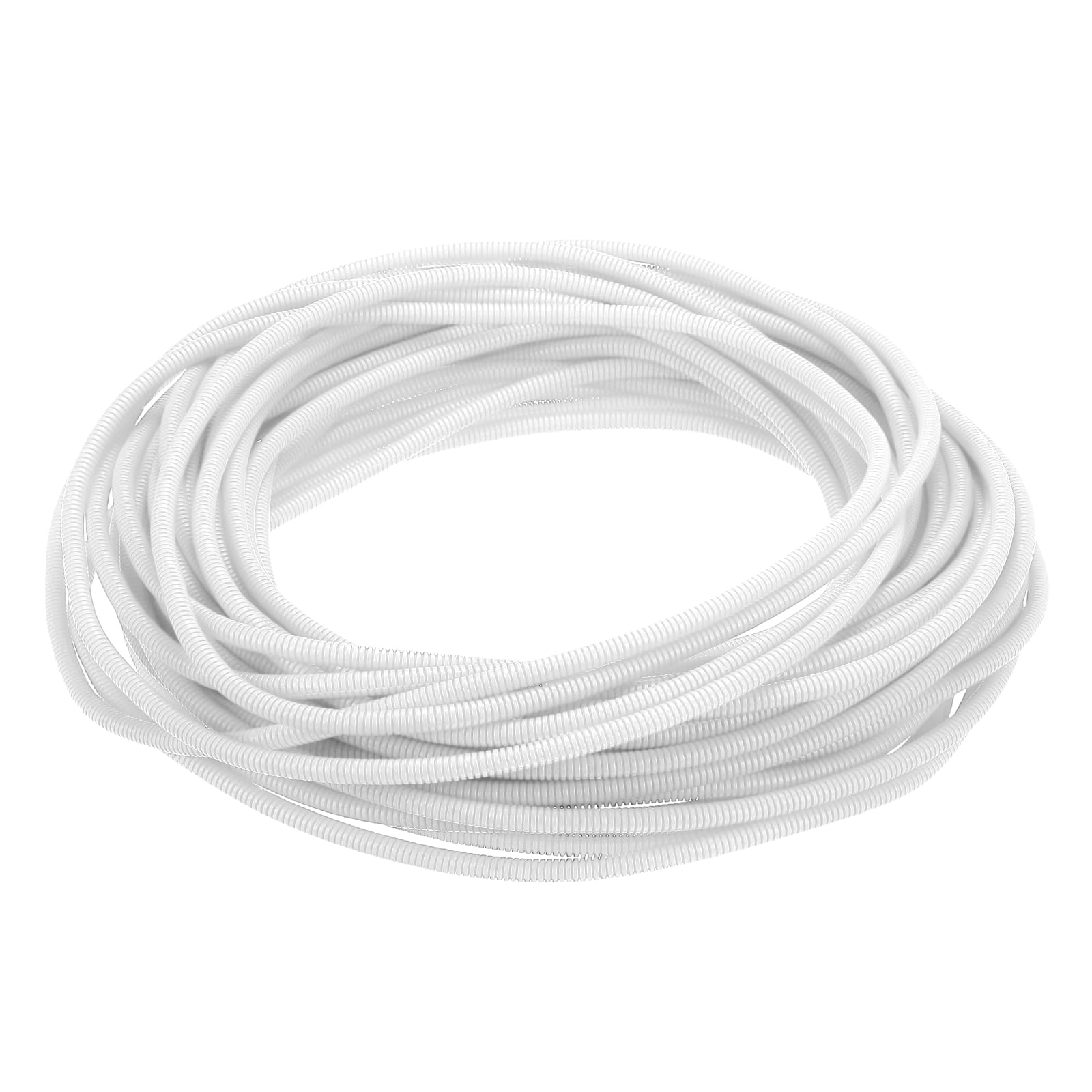 sourcing map Split Wire Loom Tubing 1/4"(6.5mm) ID 100FT(30m) Wire Loom Tubing Heat & Cold Resistant -40F to 257F Plastic Flexible Conduit Cord Protector for Electrical Wires Cable, White