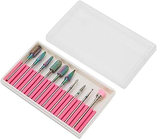 Broca de manicure, broca de unha de torno de unha de aço inoxidável, 10 peças de arte de unhas cabeça de moagem de pele morta brocas de unhas para remoção de unhas conjunto de cabeça de polimento