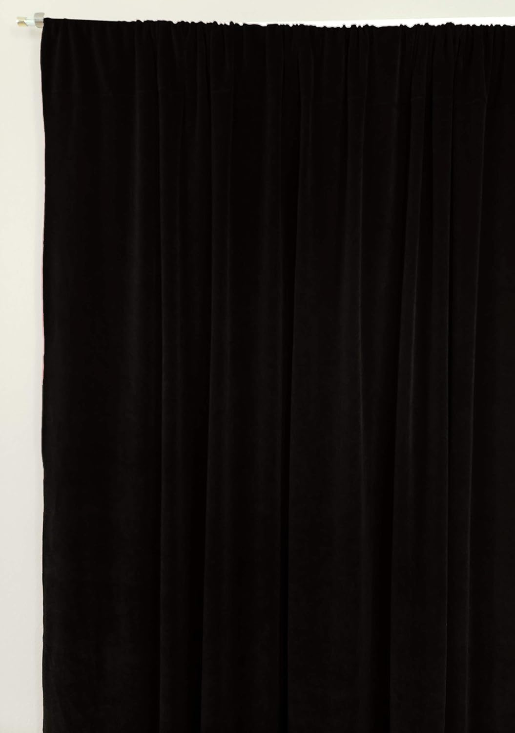lovemyfabric Stretch Velvet Window Curtain/Home Decor Drapery/Stage Backdrop Curtain/Photography Backdrop 58 Inch Wide Panel Solid Black (1, 96" Height)