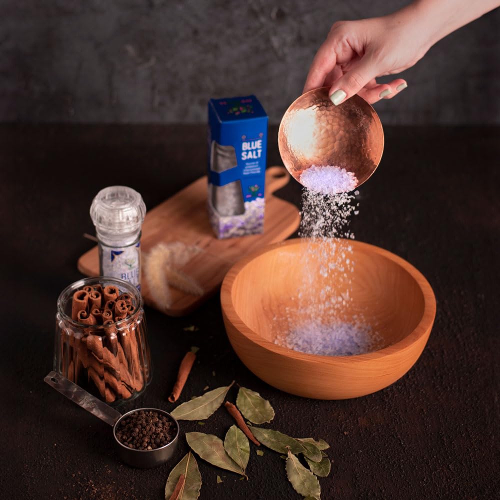 EUPHERBIA Blue Salt, Coarse, Rare Mineral Salt, High Potassium, Lower Sodium, Natural, Unprocessed, Hand Harvested, Kosher Certified, 100g (3.5 Oz)