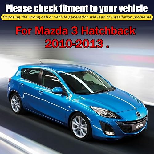 Miniatura 6 de Protectores de lluvia para Mazda 3 Hatchback 2010-2013, deflectores de ventana lateral con cinta adhesiva para Mazda 3 Hatchback, viseras de ventana
