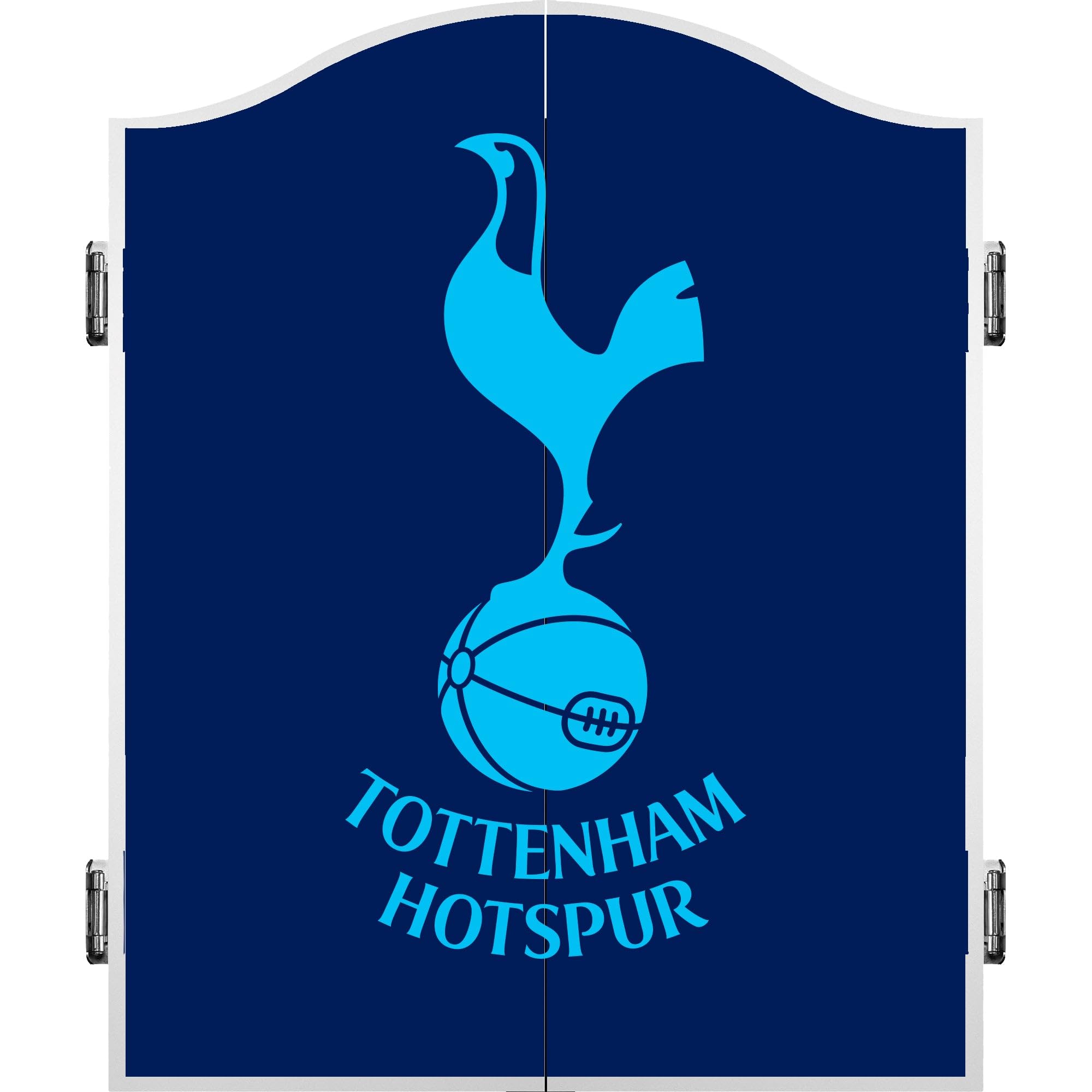 Officially Licensed Tottenham Hotspur Dart Board | Tottenham FC Spurs | Darts And Dart Board Cabinet. Multiple Designs Available. (Navy Shard - Sky Blue Crest - View #2