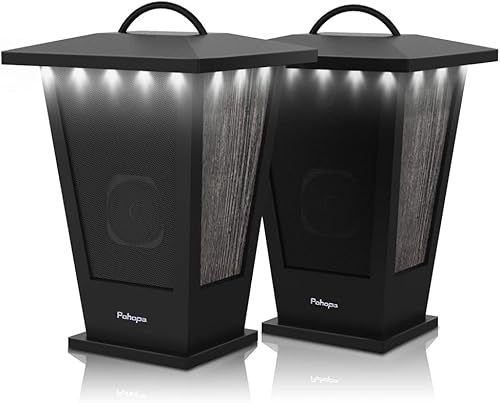Miniatura 8 de pohopa Altavoces Bluetooth Impermeables, 2 Unidades Sonido Estéreo Inalámbrico Verdadero 20W Emparejamiento Dual Altavoces Exteriores Linterna con