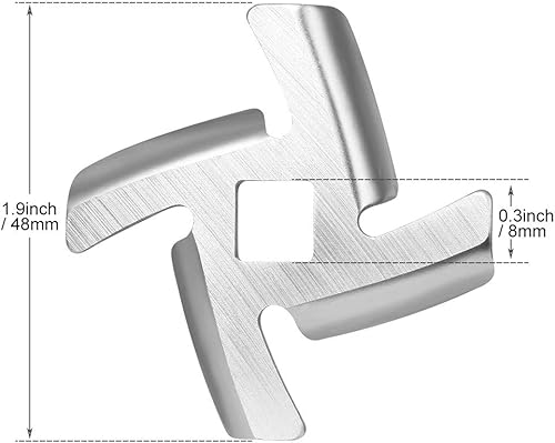 Miniatura 4 de iVict Paquete de 2 cuchillas de acero inoxidable cortador de carne picadora de cuchillas de repuesto para molinillo de carne eléctrico tamaño