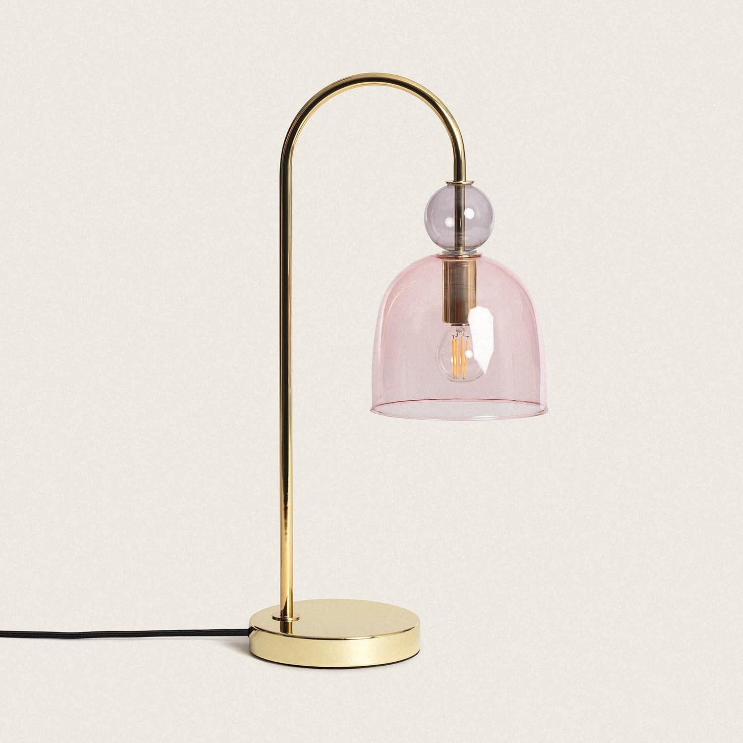 LEDKIA LIGHTING Lampe à Poser Métal et Verre Baudelaire Rose