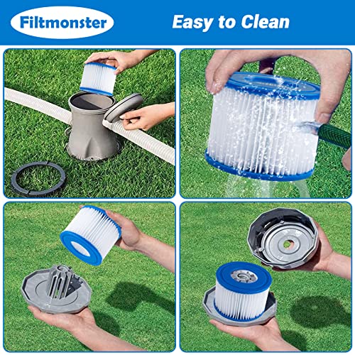 Filtmonster 6 Pack Type Vi Hot Tub And Spa Filter Replacement Cartridge For Bestway, Coleman Saluspa, Lay-Z-Spa, Inflatable Hot Tub Accessories #TOP2
