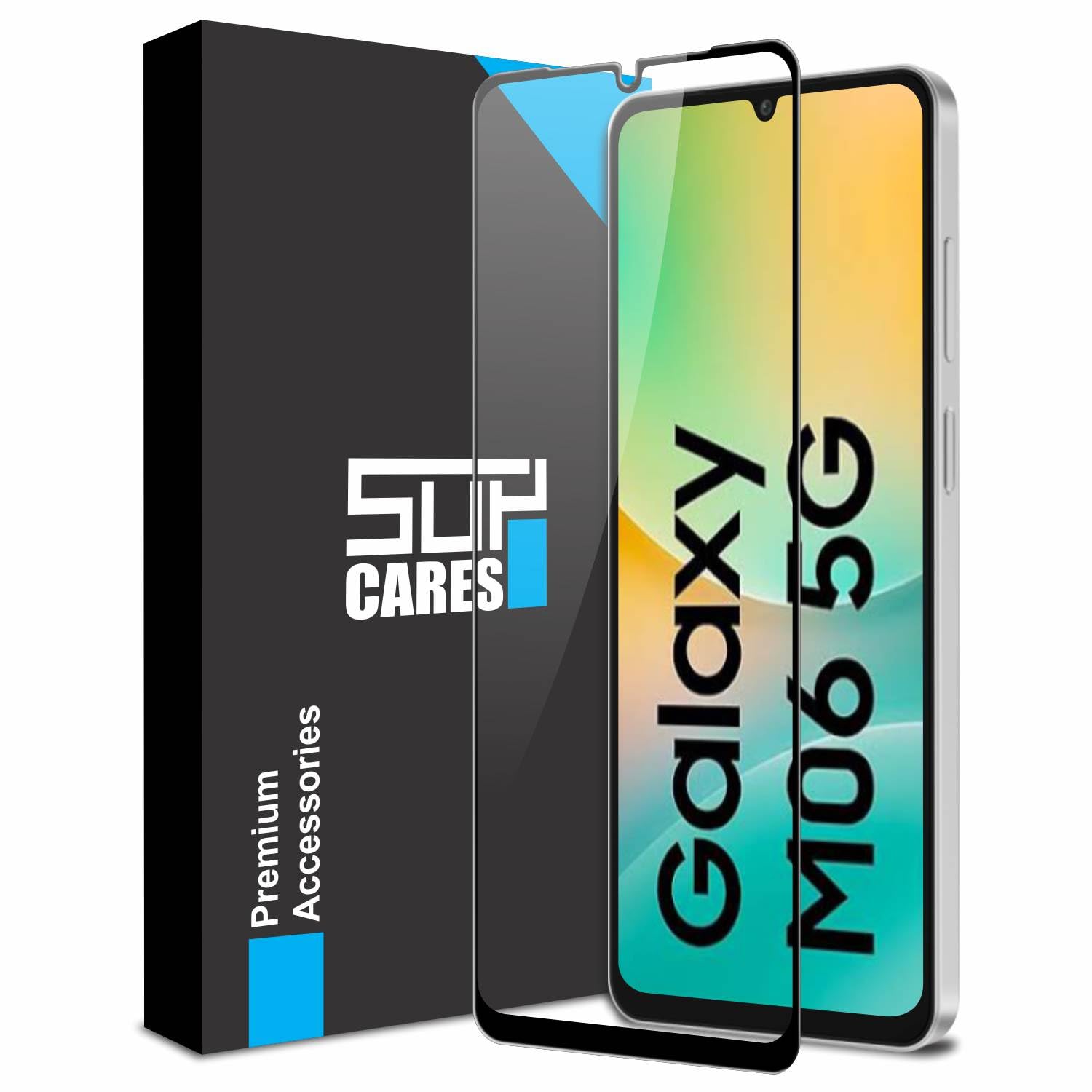 SupCares Tempered Glass for Samsung Galaxy M06, Galaxy F06 and Galaxy A06 (6.7 Inch) With Installation Kit | 9H Edge to Edge Screen Protector | Black