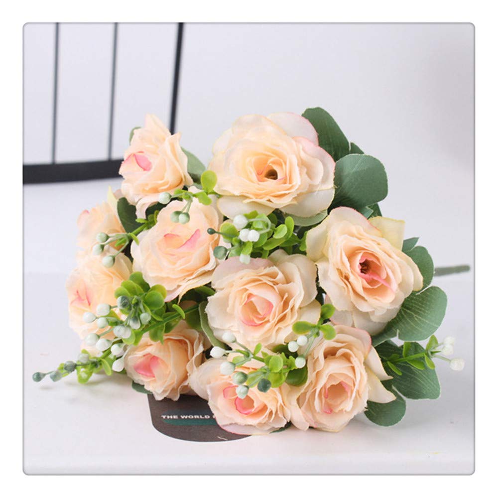 Bouquet di Fiori Artificiali Perla Europea Rose di Alta qualità Falsi per La Casa Decorazioni per Feste Cerimonia Fiori Regalo 28cm