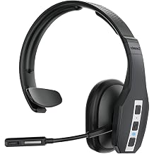 Conambo Trucker سماعة بلوتوث مع CVC8.0 ثلاثة ميكروفون الضوضاء إلغاء 35 Hrs HD Talktime سماعة لاسلكية بدون استخدام اليدين مع زر كتم الصوت لمكتب السائق