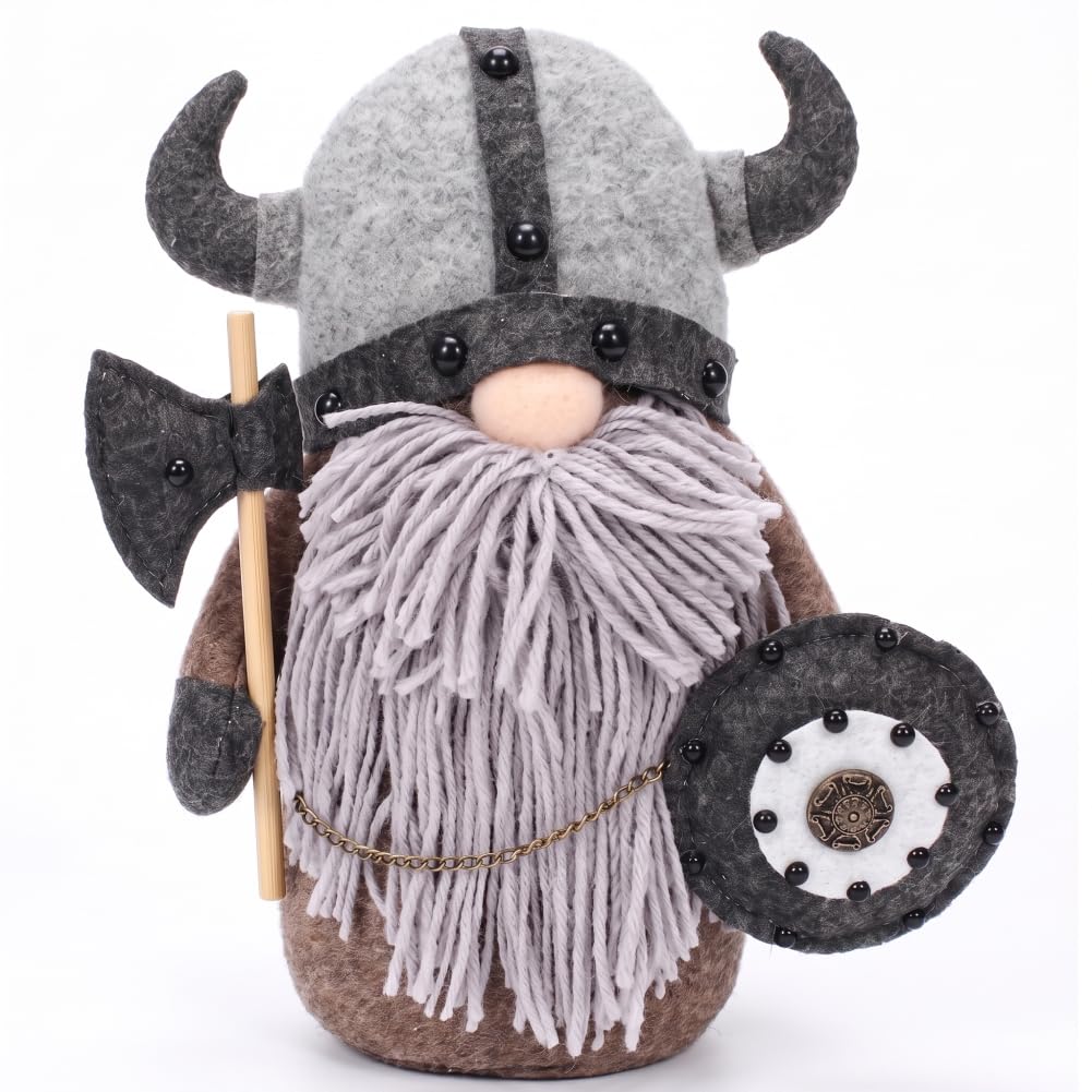Bemonew Viking Gnome Plush, Christmas Gnome, Brown Compact Size