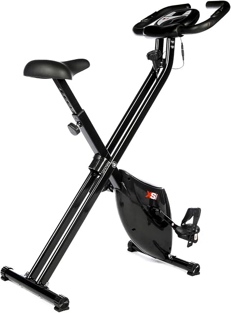 XS Sports B210 Folding Magnetic Exercise Bike - Indoor Fitness Equipment - Stationary Upright Gym Cycle and Foldable Trainer for Home Workout and Cardio