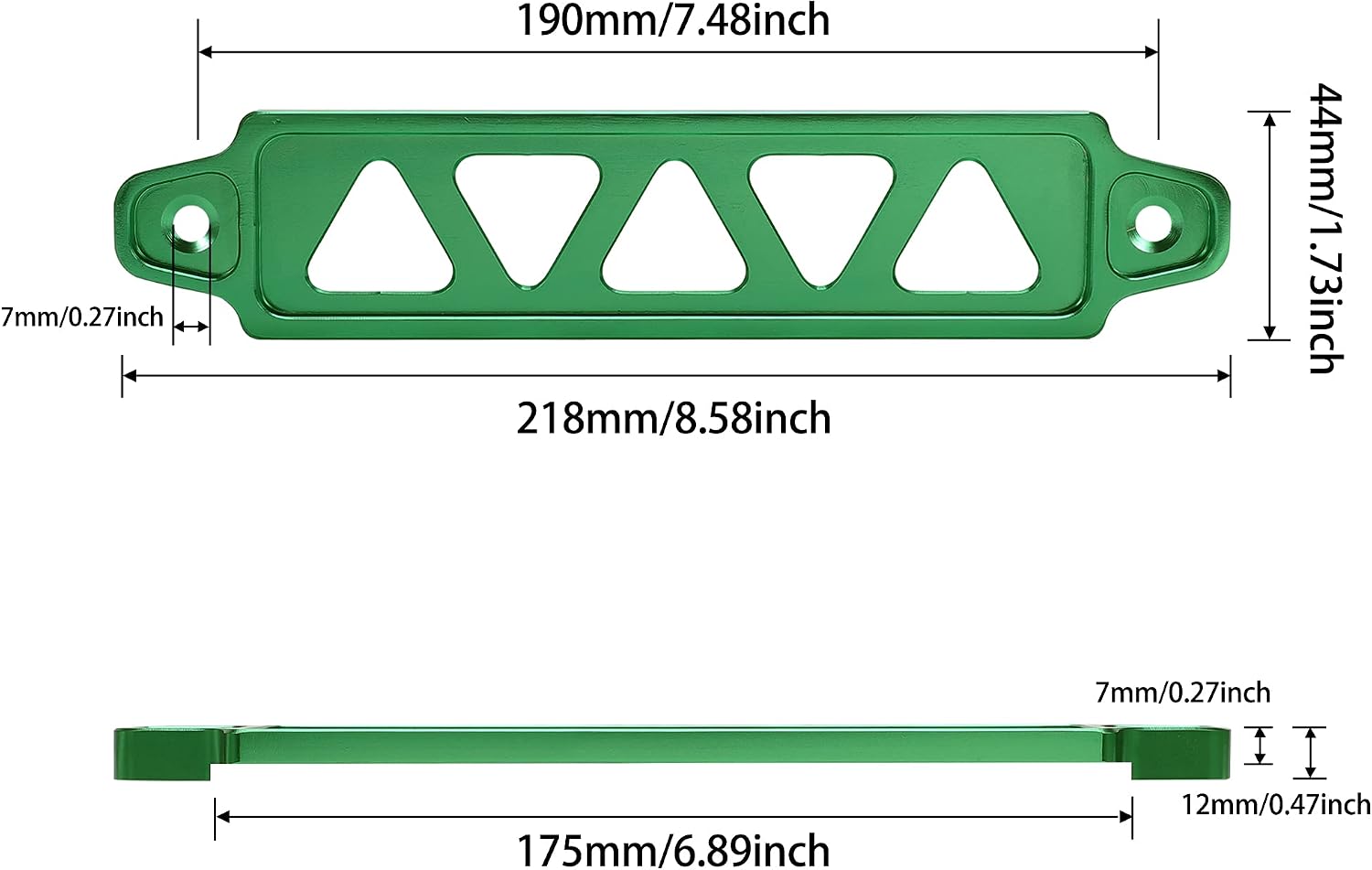 TOMALL Battery Tie Down Bracket for Car Aluminum Alloy Battery Mount Bracket Hold Lock Accessories for Honda Civic Acura (Green)