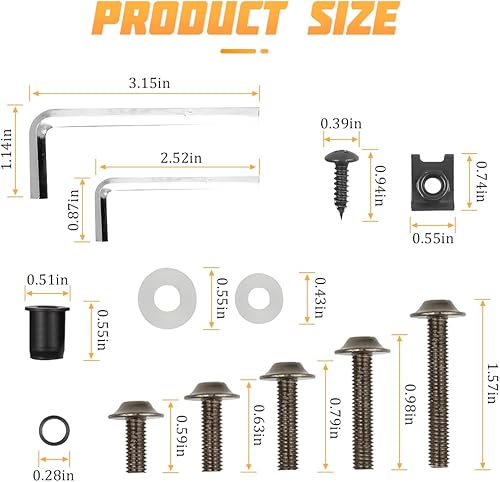 Miniatura 2 de AICEL 177 piezas de kit de pernos para carenado de motocicleta, juego de tuercas, clips y pernos coloridos, tornillos de aluminio M5 M6 para
